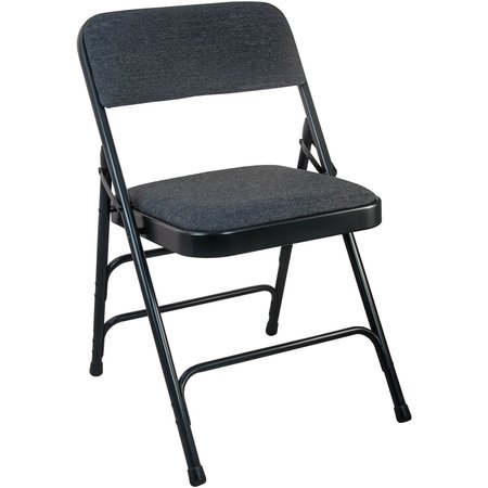 FLASH FURNITURE 2PK Black Padded Metal Folding Chair-1" Thick Seat, 2PK DPI903F-BLKBLK-2